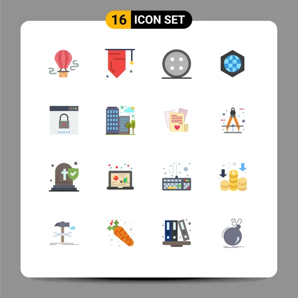 Universal Icon Symbols Group Modern Flat Colors Engine Globe Accessories — 스톡 벡터