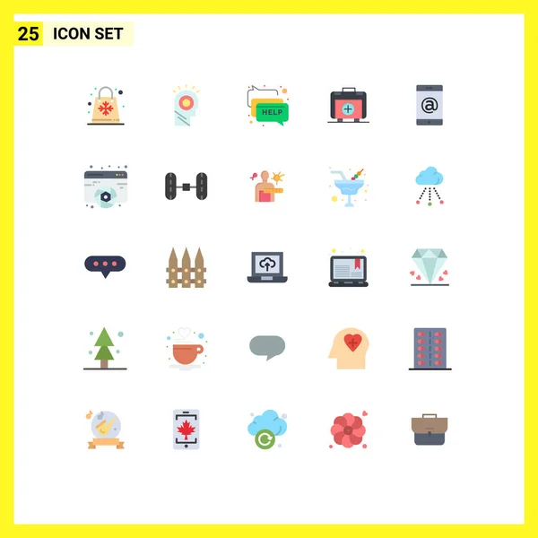 Creative Icons Modern Signs Sysymbols Mobile Healthbag Hat Bag Message — Vector de stock