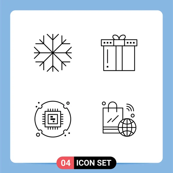 Creative Icons Modern Signs Sysymbols Nature Cpu Dinner Present Hardware — Vector de stock