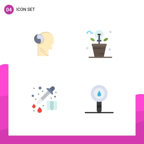 Universal Flat Icon Знаки Символов Svg Chemistry Mind Idea Drop — стоковый вектор