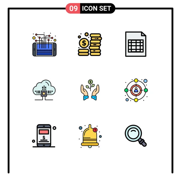 전형적 Vector Filledline Flat Colors Editable Symbols Business Scince Management — 스톡 벡터