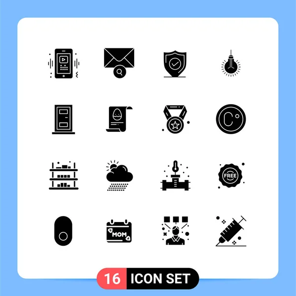 Mobile Interface Solid Gyph Set Pictograms Construction Tips Confirm Idea — Vector de stock