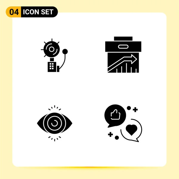 Creative Icons Modern Signs Sysymbols Alarm Marketing Fire Business Search — Vector de stock