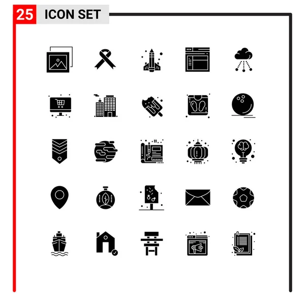 Creative Icons Modern Signs Sysymbols Connection Website Education Web Internet — Vector de stock