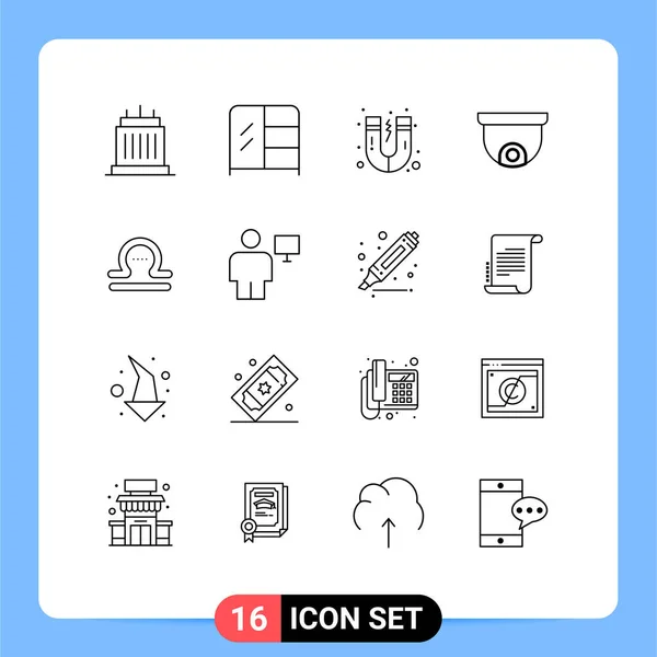 Universal Icon Symbols Group Modern Outlines Greece Libra Attraction Astrology — Stock Vector