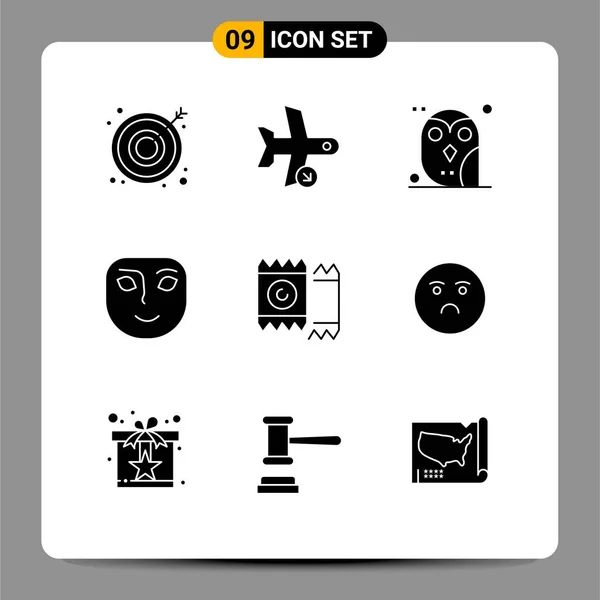 Stock Vector Icon Pack Líneas Signos Símbolos Para Preservativo Feliz — Vector de stock