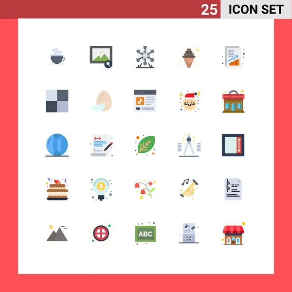 2014 Mobile Interface Flat Color Set Pictograms Increase Analysis Park — 스톡 벡터