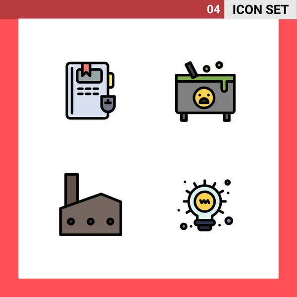 Interface Usuário Filledline Flat Color Pack Modern Signs Symbols Book — Vetor de Stock