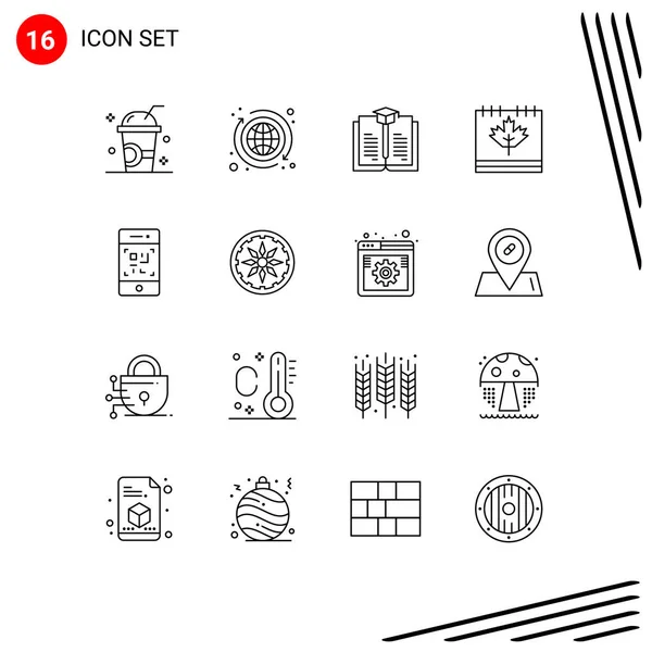 Stock Vector Icon Pack Znaki Symbole Linii Dla Kodu Kreskowego — Wektor stockowy