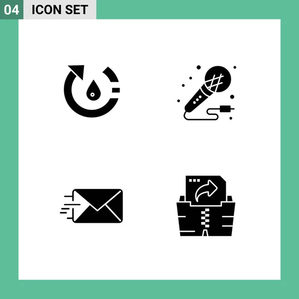 Vector Icon Pack Line Signs Symbols Drop Night Nature Micro — 스톡 벡터