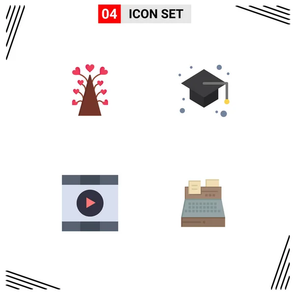 Conjunto Símbolos Iconos Modernos Para Amor Control Educación Juego Editable — Vector de stock