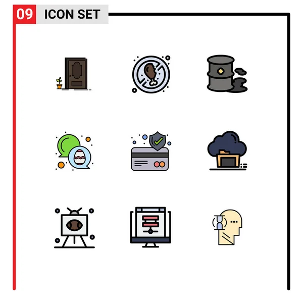 Creative Icons Korszerű Jelek Szimbólumok Kártya Védelem Tojás Hordók Húsvét — Stock Vector