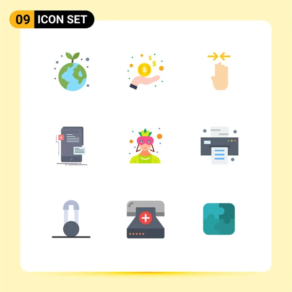 Vector Stock Icon Pack Líneas Signos Símbolos Para Máscara Teléfono — Vector de stock