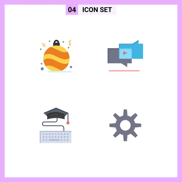 Konsep Flat Icon Untuk Website Mobile Apps Ball Education Viral - Stok Vektor