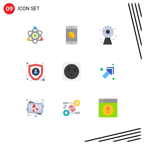 Creative Icons Modern Jelek Szimbólumok Jobb Nyíl Energia Aljzat Személyes — Stock Vector