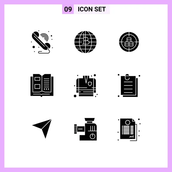 Set Icone Dell Interfaccia Utente Moderna Simboli Segni Lettura Informazione — Vettoriale Stock