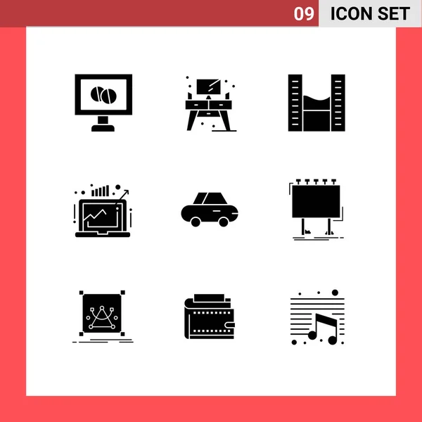Universal Icon Symbolen Groep Van Moderne Solid Glyphs Van Roadster — Stockvector