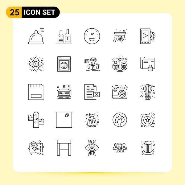 Vector Stock Icon Pack Líneas Signos Símbolos Para Acción Gracias — Vector de stock