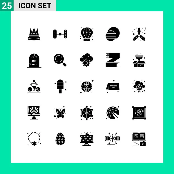 Vector Icon Pack Line Signs Symbols Kiss Sun Car Space — 스톡 벡터