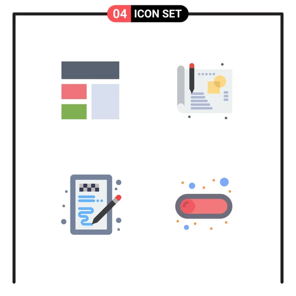 Pack Iconos Color Creativos Collage Head Layout Boceto Aprendizaje Editable — Vector de stock