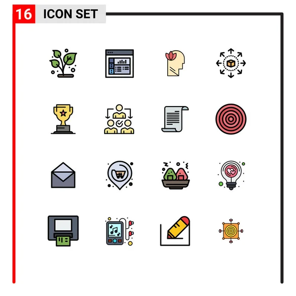 Universal Icon Symbols Group Modern Flat Color Plné Řádky Podnikání — Stockový vektor