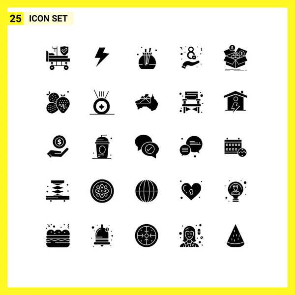 Solid Glyphs Editable Vector Design Elements — 스톡 벡터