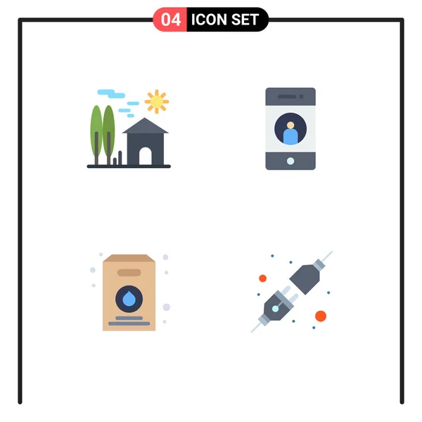 Universal Flat Icons Set Web Mobile Applications Estate Phone Real — 스톡 벡터