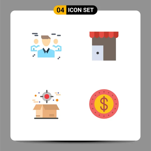 Thematic Vector Flat Icons Editable Sysymbols Business Store People Institute — Archivo Imágenes Vectoriales