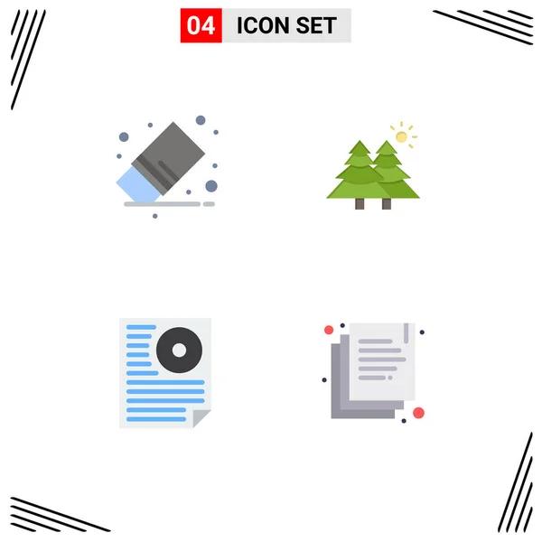 Universal Flat Icon Знаки Знаки Удаления Данные Резина Лес Письмо — стоковый вектор