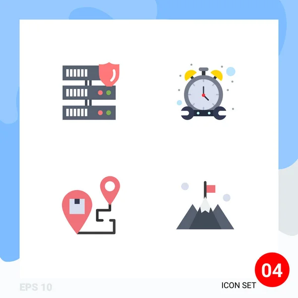 Stock Vector Icon Pack Line Signs Symbols Data Destination Security — Stockový vektor