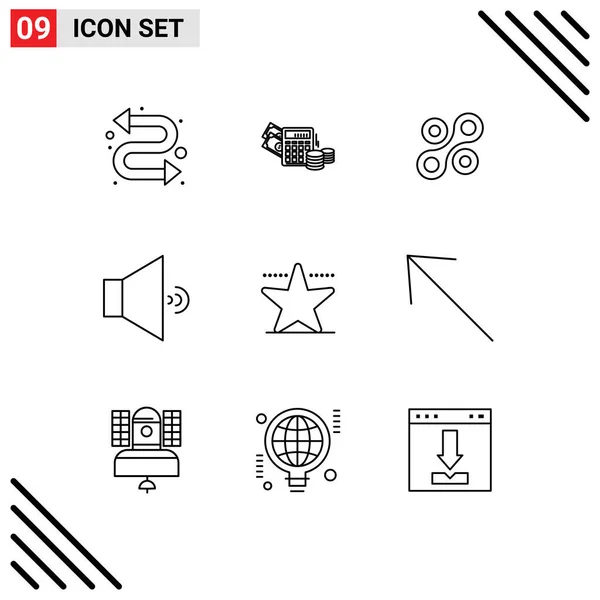 Creative Icons Modern Signs Sysymbols Left Star Crypto Currency Hollywood — Vector de stock