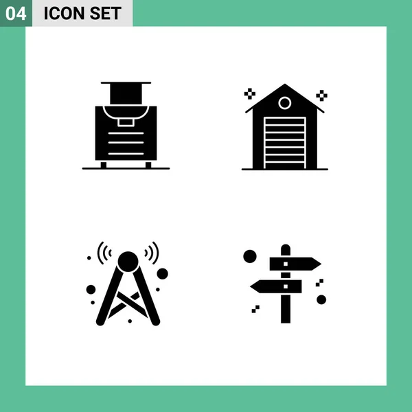 Creative Icons Modern Signs Sysymbols Baggage Internet Building Real Wifi — Vector de stock