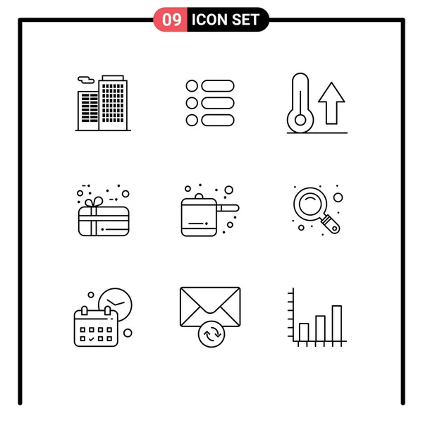 User Interface Outline Pack Modern Signs Sysymbols Magnifier Kitchen Meteorology — Vector de stock