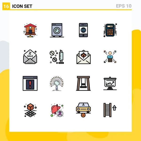 Creative Icons Modern Signs Sysymbols Sale Accounts Connection Interface Calculator — Vector de stock