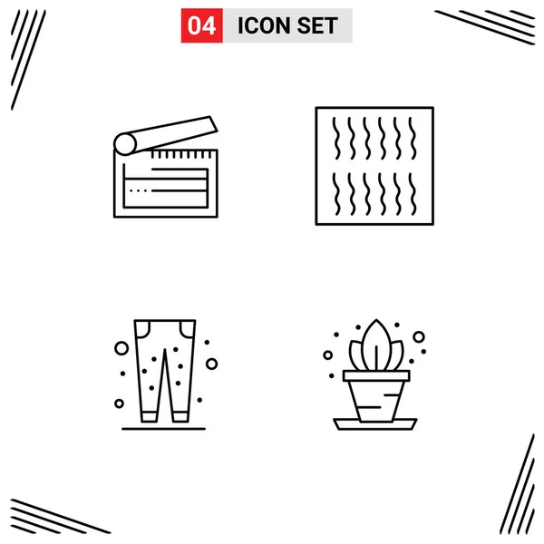 Set Modern Icons Sysymbols Signs Action Fashion Clapper Pasta Eid — Archivo Imágenes Vectoriales