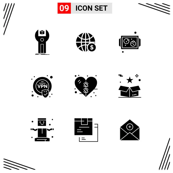 Universal Icon Symbols Group Modern Solid Glyphs Bandage Security Money — Vetor de Stock