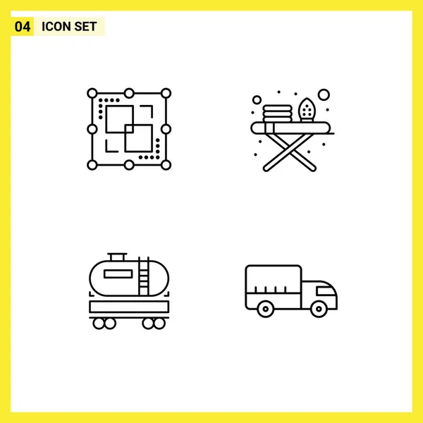 Moderne Set Van Filledline Platte Kleuren Pictograaf Van Delen Olie — Stockvector