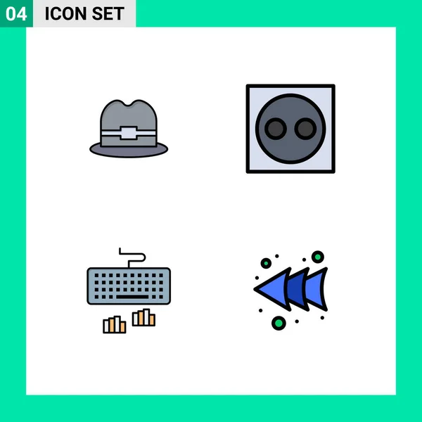 Creative Icons Modern Signs Sysymbols Hat Interface Devices Equipment Typing — Vector de stock