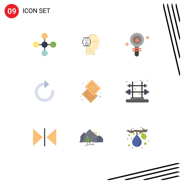 2014 Mobile Interface Flat Color Set Pictograms Cookie Refresh Biochemistry — 스톡 벡터
