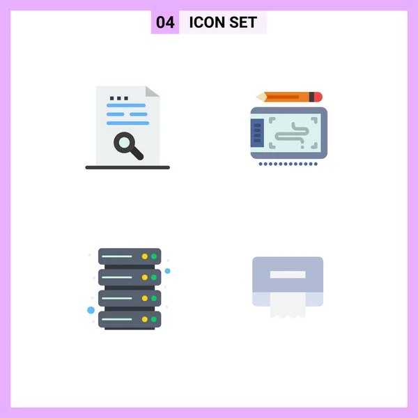 Packung Mit Kreativen Flachbild Icons Von Inhalten Cloud Datei Grafik — Stockvektor