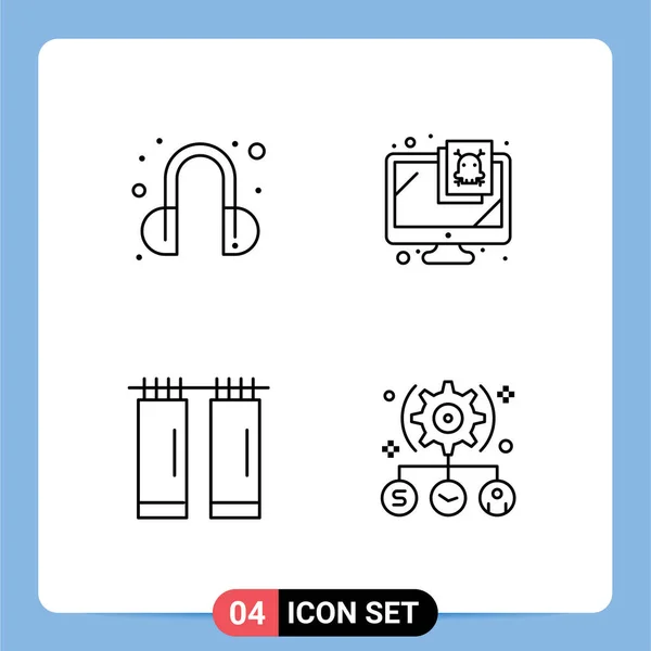 Universal Icon Symbols Group Modern Filledline Flat Colors Headset Interior —  Vetores de Stock