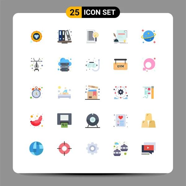 Creative Icons Modern Signs Symbols Planet Agreement Document Document Contract — Stockový vektor