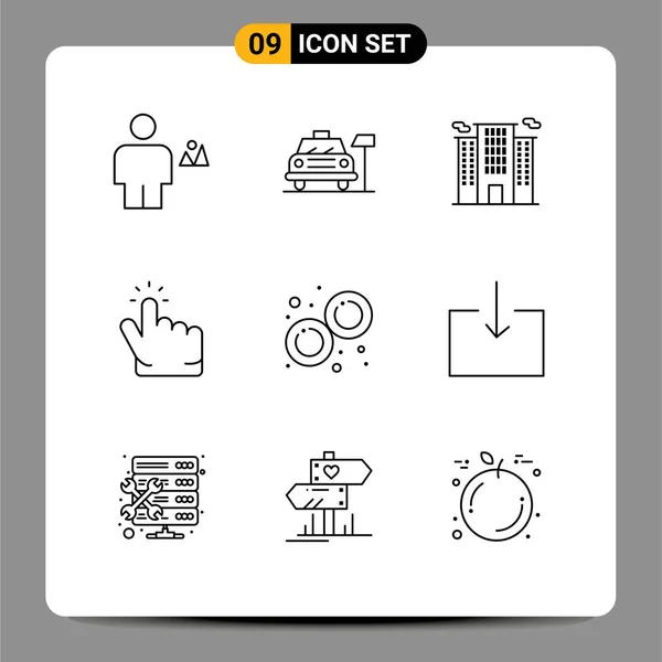 Creative Icons Modern Signs Symbols Biology Hand Service Finger Work — Stock Vector