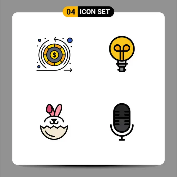 Set Modern Icons Sysymbols Signs Earnings Easter Warranty Design Mic — Vector de stock