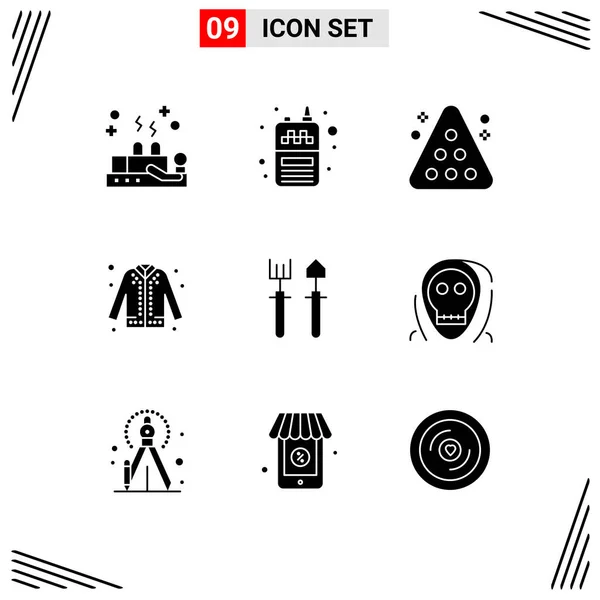 Set Modern Icons Sysymbols Signs Eid Fashion Billiards Coat Sport — Vector de stock