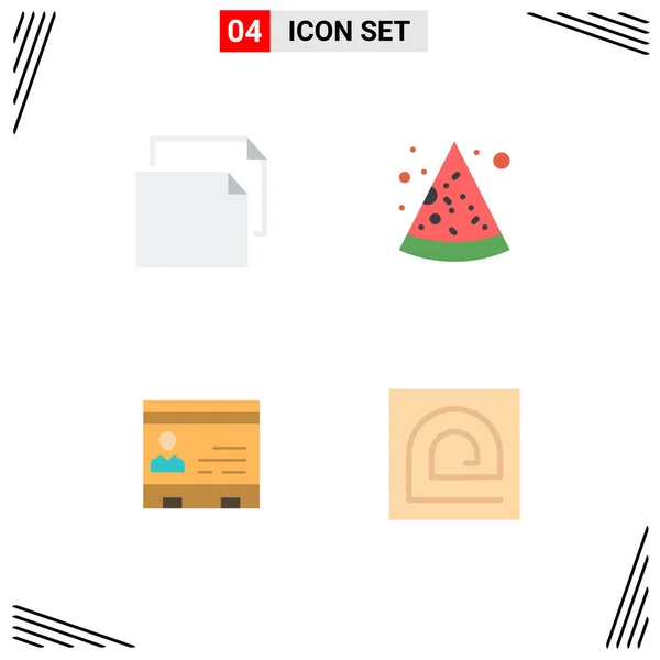 Piso Icon Pack Símbolos Universales Copia Contactos Comida Rápida Personas — Vector de stock