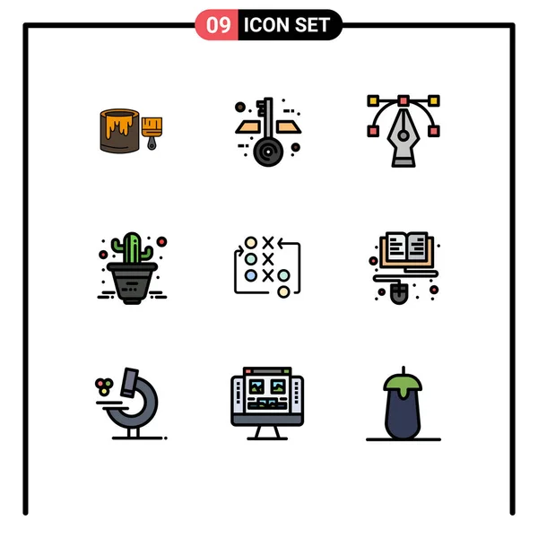 Conjunto Icones Modernos Símbolos Sinais Para Tática Estratégia Gráfico Movimento —  Vetores de Stock