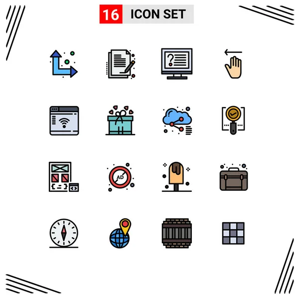 Creative Icons Modern Signs Sysymbols Iot Left Contact Gestures Hand — Vector de stock