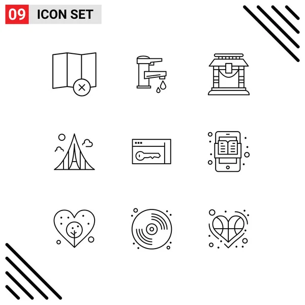 Mobile Interface Outline Set Pictograms Martyrs Estate Drop Construction Chinese — Vector de stock