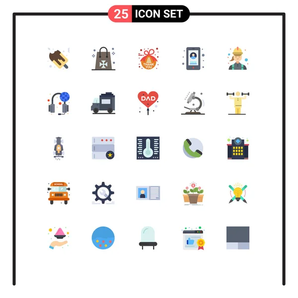 Universal Icon Symbols Group Modern Flat Colors Electrician User Note — 스톡 벡터